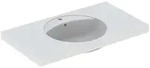 Geberit Preciosa Waschtisch mit Ablagefl&auml;che 100x55cm, m. Hl., m. &Uuml;l., wei&szlig;,