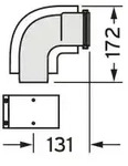 Vaillant Bogen 87 Grad Brennwert Luft-/Abgasf&uuml;hrung, PP, 60/100 mm