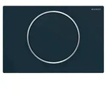 Geberit Sigma10 BetPl., rund, Sp&uuml;l-Stopp Sp. schwarz matt, Etc/ poliert