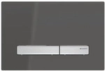 Geberit Sigma50 BetPl., eckig, 2-Mengen-Sp. chrom gl&auml;nzend/schw. glzd/chr geb&uuml;.,...