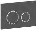 Geberit Sigma50 BetPl., rund, 2-Mengen-Sp. chrom gl&auml;nzend / Mustang Schiefer