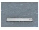 Geberit Sigma50 BetPl., f&uuml;r 2-Mengen-Sp&uuml;lung Square, Metallfarbe verchr., Mustan...