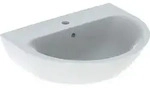Geberit Renova Waschtisch, 60x48cm m. Hl. mittig, m. &Uuml;l., wei&szlig;, KeraTect