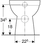 Geberit Renova Stand-WC Tiefsp&uuml;ler, Abg.horiz teilgeschl. Form, Rimfree, manhatt...