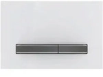 Geberit Sigma50 BetPl., eckig, 2-Mengen-Sp. schwarzchrom geb&uuml;rstet, Etc/wei&szlig; glz...