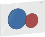 Geberit Sigma01 BetPl., rund, 2-Mengen-Sp. wei&szlig; glzd /ultramarinblau glzd /rot...