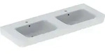 Geberit Renova Plan Doppelwaschtisch 130x48cm m. Hl., m. &Uuml;l., wei&szlig;, KeraTect