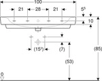 Geberit Renova Plan Waschtisch, 100x48cm m. Hl., m. &Uuml;l., wei&szlig;