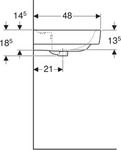Geberit Renova Plan Waschtisch, 60x48cm m. Hl., m. &Uuml;l., wei&szlig;, KeraTect