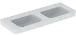 Geberit Renova Plan Doppelwaschtisch 130x48cm o. Hl., o. &Uuml;l., wei&szlig;, KeraTect