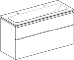Geberit iCon Set MWT m. US, 2 Schubl. 120x63x48cm, Nussbaum/Gr. lava/KeraTect