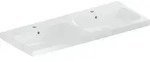 Geberit iCon Light Doppelwaschtisch 120x48cm mit Hahnloch, mit &Uuml;berlauf, wei&szlig;
