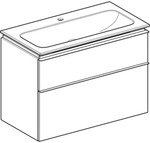 Geberit iCon Set MWT m. US, 2 Schubl. 90x63x48cm, sandgrau/KeraTect