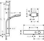 Hansgrohe Brausesystem Pulsify Select S 105 3j Relaxation Brausethm. Stange 650m...