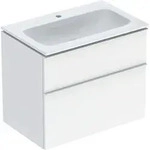 Geberit iCon Set MWT m. US, 2 Schubl. 75x63x48cm, wei&szlig; hgl./Gr. wei&szlig; matt/Tect