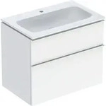 Geberit iCon Set MWT m. US, 2 Schubl. 75x63x48cm, wei&szlig; hgl./Gr. chr/KeraTect