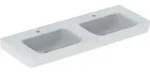 Geberit Renova Plan Doppelwaschtisch 130x48cm m. Hl., o. &Uuml;l., wei&szlig;