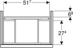 Geberit iCon Unterschrank f. WT, verk. Ausld. 59,2x61,5x41,6cm, Nussbaum hi./Gr....