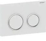 Geberit Omega20BetPl., rund, f&uuml;r 2-Mengen-Sp. wei&szlig; matt, Etc /chrom gl&auml;nzend
