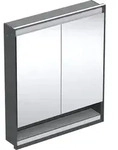 Geberit ONE SPS, Nische u.Comf.Light, 2 T&uuml;ren UP-Mont,75x90x15cm, schw matt/alu....