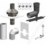 ATEC Abgas 0571 Basis-Set mit M&uuml;ndungs-Set aus Edelstahl, DN60/100