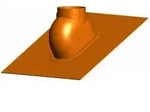 ATEC Abgas 450x 450mm Schr&auml;gdachpfanne 25&deg;- 45&deg;, DN60/100, ziegelrot