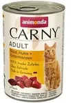 Animonda Carny Adult Rind, Huhn + Entenherzen 6x400 g