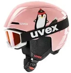 Uvex VITI SET - Skihelm und Skibrille f&uuml;r Kinder - 46-50cm (12) pink penguin