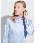Eterna Bluse Popeline Stretch Tailliert D708 5352, Gr. 44 blau