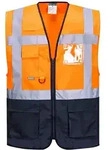 Portwest Kontrast Exekutive Warnschutzweste Warschau C476 Gr. L orange/navy