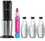 SodaStream Crystal 3.0 titan Vorteilspack Wassersprudler inkl. 3 Glaskaraffen