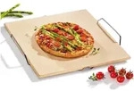 K&uuml;chenprofi Pizzastein mit Gestell 38x33x1cm