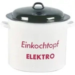 Einkochtopf mit Metalldeckel 27l, 35cm, emailliert, wei&szlig;