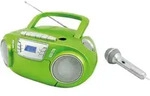 Soundmaster SCD5800GR tragbares CD-Kassetten-Radio mit Mikrofon, USB, MP3-Wiede...