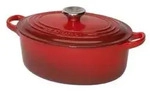 LeCreuset CI Gourmet-Br&auml;ter Sig 27cm Kirschrot, oval