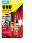 Uhu-46140 Sekundenkleber Plastik 2g+3ml