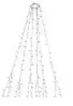 6660-830 LED Lichterkette 45x6 bernsteinf. Dioden 180cm