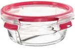 Emsa 107896 Frischhaltedose Clip&Close 0,5l Glas rund, mit Einteiler