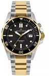Herrenuhr Diver Hybromatic Lupenglas / IP-gold