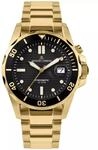 Herrenuhr Diver Hybromatic Steel Lupenglas / IP-gold