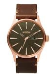 The Sentry Leather Rose Gold / Gunmetal / Brown