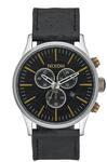 The Sentry Chrono Leather Black Brass