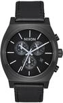 The Time Teller Chrono Leather All Black / White