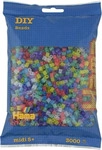 Hama 201-54, Hama B&uuml;gelperlen Midi - Transparent Glitter 3000 Perlen