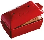 Emile Henry Brotbackform f&uuml;r Kastenbrot - rot - 22 cm - mit Deckel