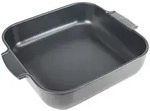 Peugeot APPOLIA Keramik Auflaufform - quadratisch - schiefergrau - 36 cm