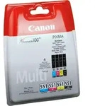 4 Canon Tinten 6509B015 CLI-551 Multipack KCMY
