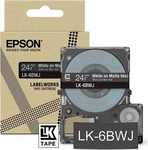 Epson LK-6BWJ, Epson Schrumpfschlauch LK-6BWJ wei&szlig; auf matt schwarz 24mm x 8m (24mm