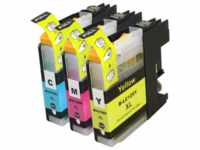 3 Ampertec Tinten kompatibel mit Brother LC-125XL C M Y 3-farbig