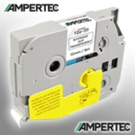 Ampertec P-Touch Band kompatibel zu TZe-131 schwarz auf transparent 12mm / 8m
